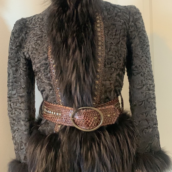 Roberto Cavalli Persian lamb and fox fur coat. - Picture 4 of 15